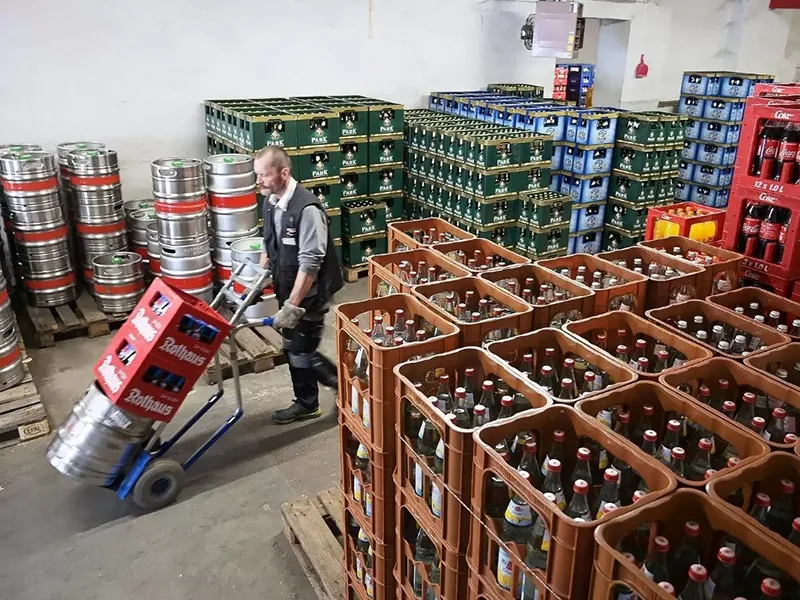 Lager Getränkelager der Firma Krebs